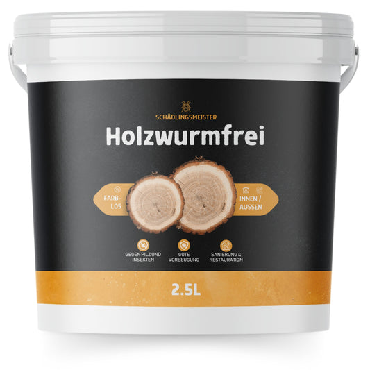 Holzwurmfrei - 2500ml - Holzschutzmittel - Biozidfrei - Produktion & Tests Made in Germany