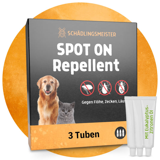 Spot On Repellent - 3 Tuben - Gegen Flöhe Zecken Läuse - Für Katzen und Hunde