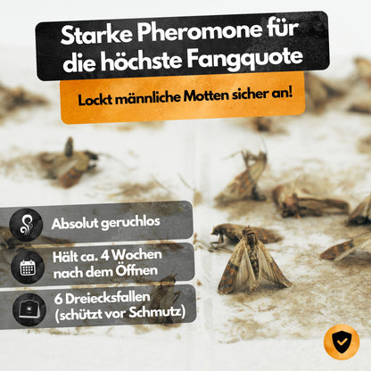 Kleidermotten Mottenfalle - 6 Stück - Pheromonfalle - Zum Monitoring - 6 Stück
