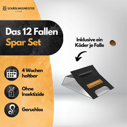 Silberfischfalle - 12 Stück - inkl. Köder - Zum Monitoring