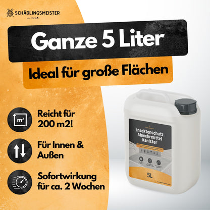 Gegen Ameisen! – Insektenschutz Abwehrmittel Kanister – 5L - Anwendungsfertig