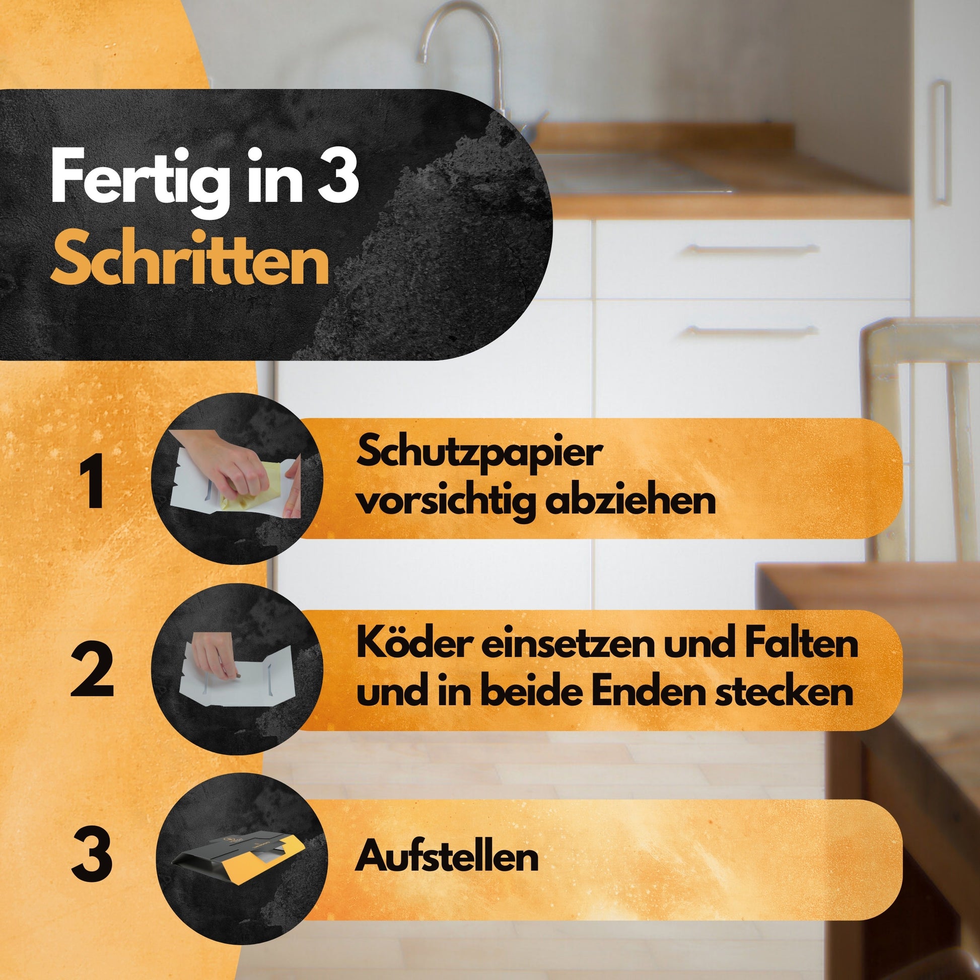 Schabenfalle - 5 Stück - inkl. Köder - Kakerlaken bekämpfen - Zum Monitoring - 5 Stück
