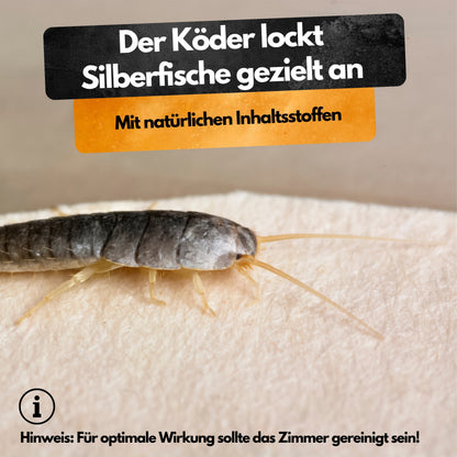 Silberfisch Falle - 6 Stück - Inkl. Köder - Zwei Fallen System - Monitoringfalle - 6 Stück