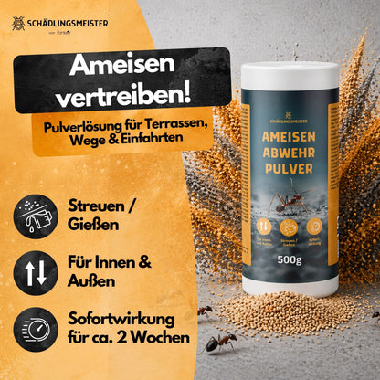 Ameisen Abwehr Pulver – 4 Kg XXL Set  – Für Innen & Außen