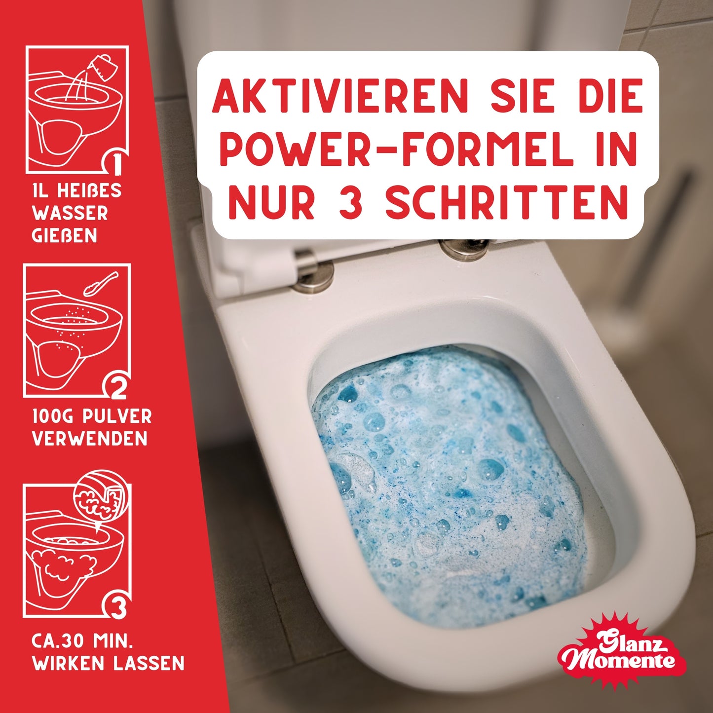 WC Schaumreiniger - Gegen Flecken Kalk Gerüche mit Zitrusduft