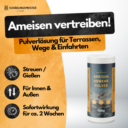 Ameisen Abwehr Pulver – 500 g – Für Innen & Außen – PT19 Repellent