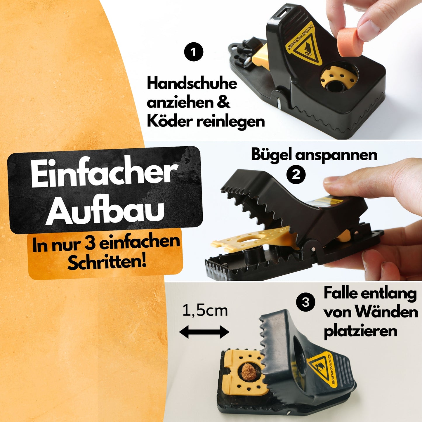 Rattenfallen Schlagfallen - 4 Stück