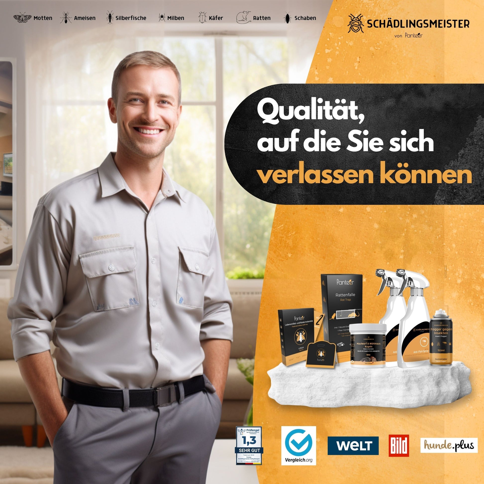 Mottenfalle Lebensmittel - 10 Stück Spar Set (Zur Bedarfskontrolle)