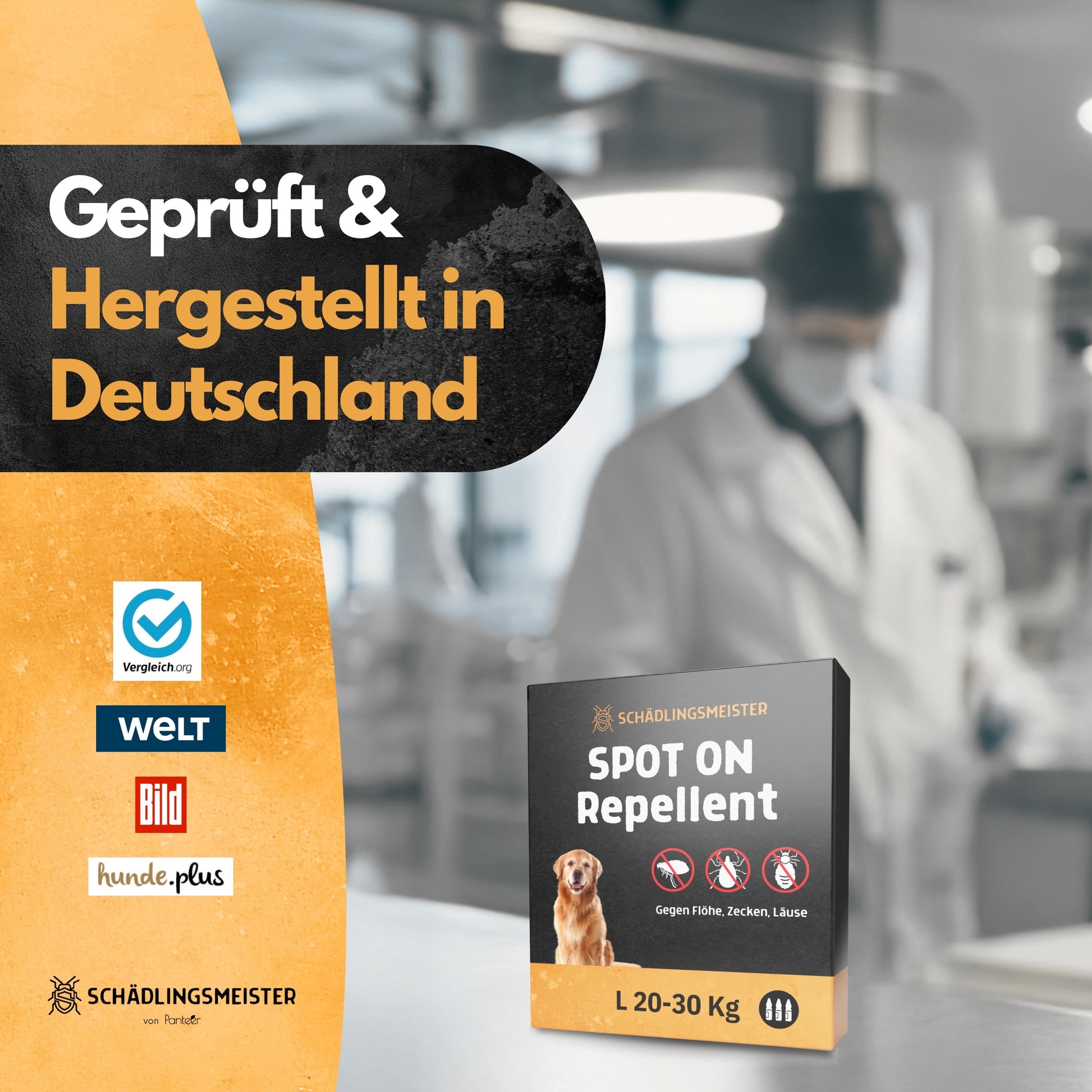 Spot On Repellent - 3 Tuben - Gegen Flöhe Zecken Läuse - Für Katzen und Hunde