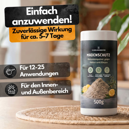Madenschutz Biotonnenpulver – 500 g – Gegen Maden, Fliegen & Geruch – PT19 Repellent