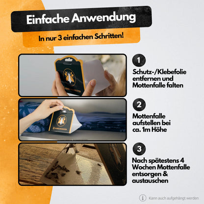Kleidermotten Mottenfalle - 6 Stück - Pheromonfalle - Zum Monitoring - 6 Stück