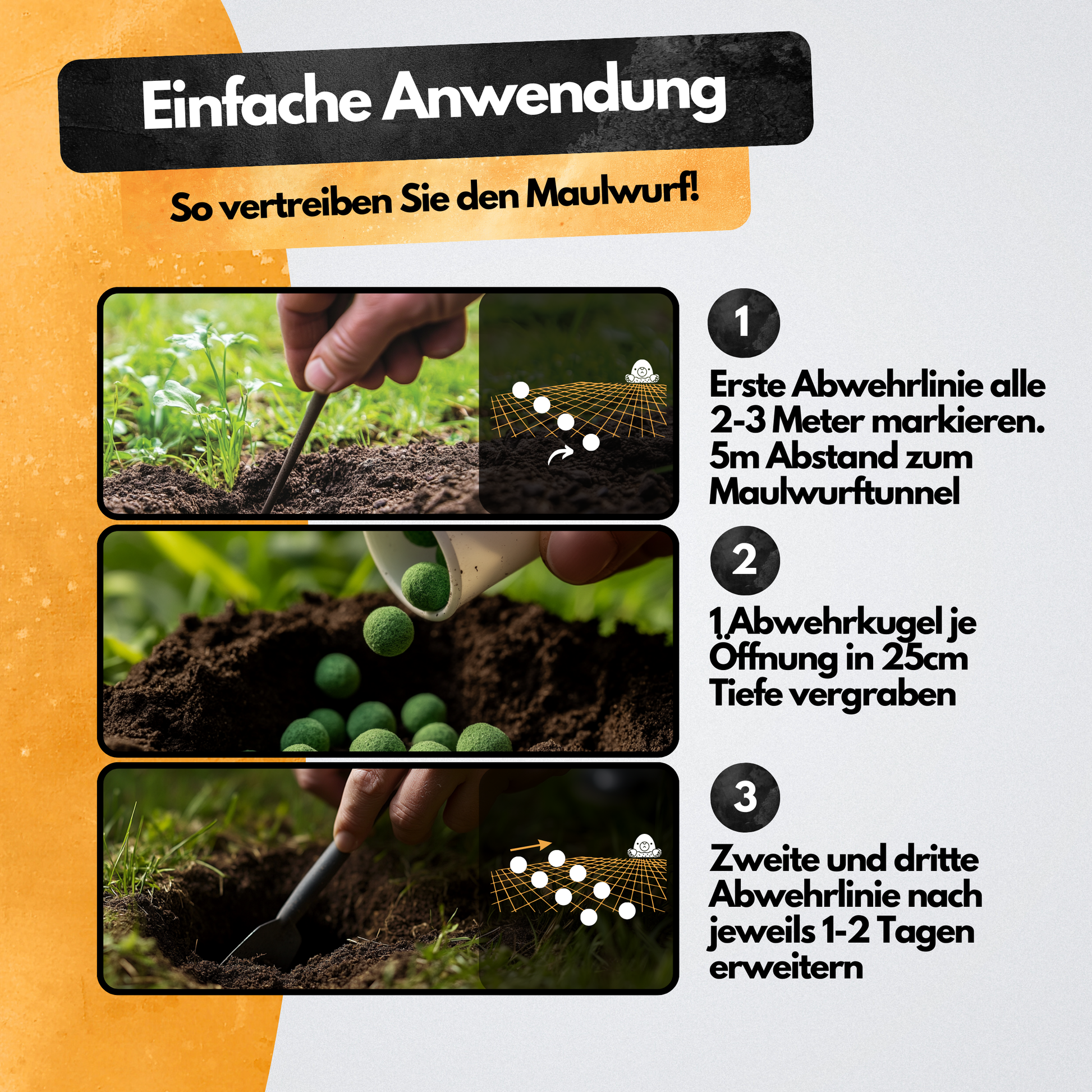 Maulwurf & Wühlmaus Kugeln - 100 Kugeln - Vertreiber & Wühlmausschreck