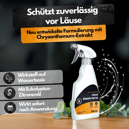 Läuse Abwehrspray - 500 ml - Repellent - Mit Eukalyptus