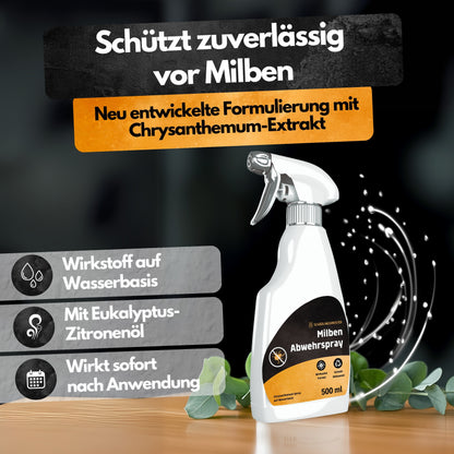Milben Abwehrspray - 500 ml - Repellent - Mit Eukalyptus