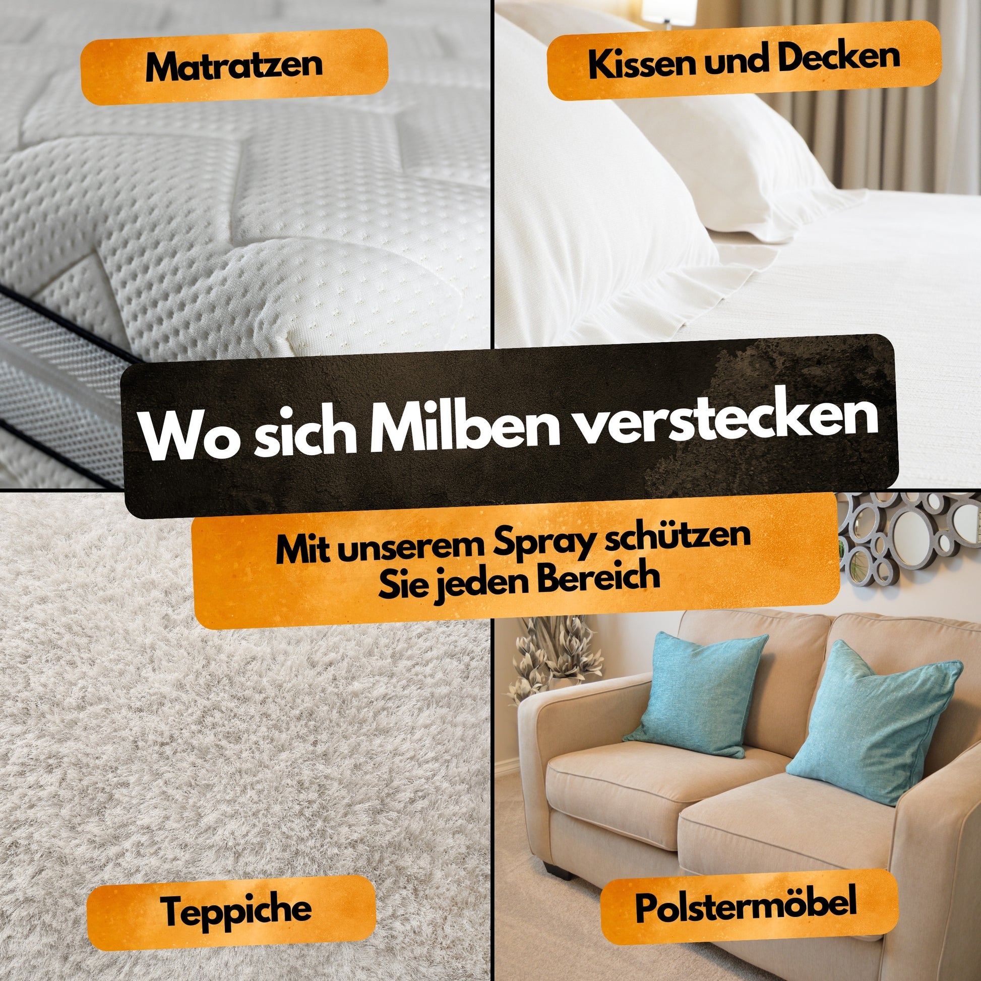 Milben Abwehrspray - 500 ml - Repellent - Mit Eukalyptus