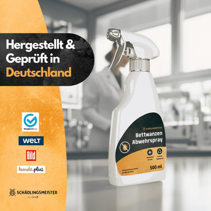 Bettwanzen Abwehrspray - 500 ml - Repellent - Mit Eukalyptus