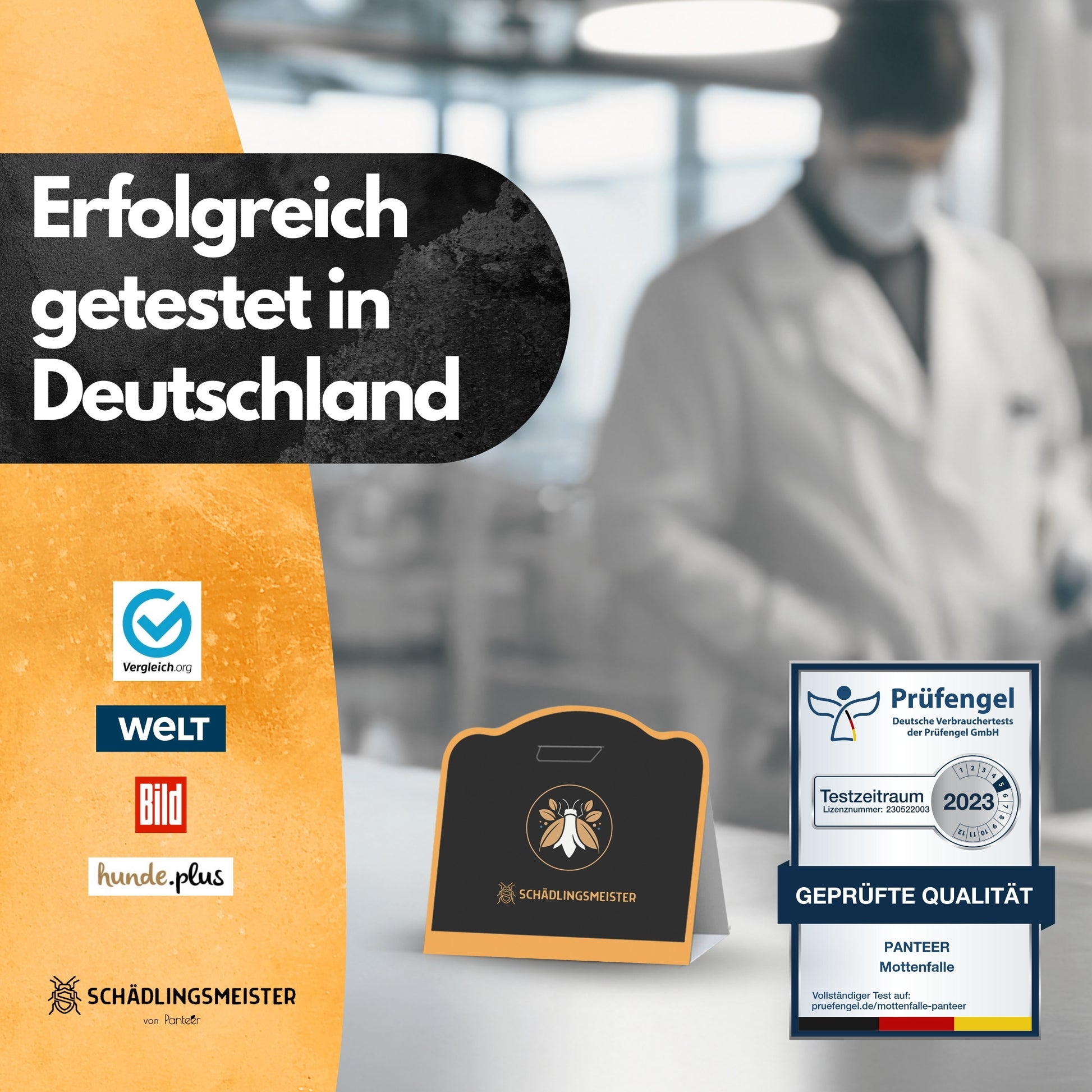 Mottenfalle - 6 Stück - Mottenschutz gegen 2 Mottenarten - Zum Monitoring