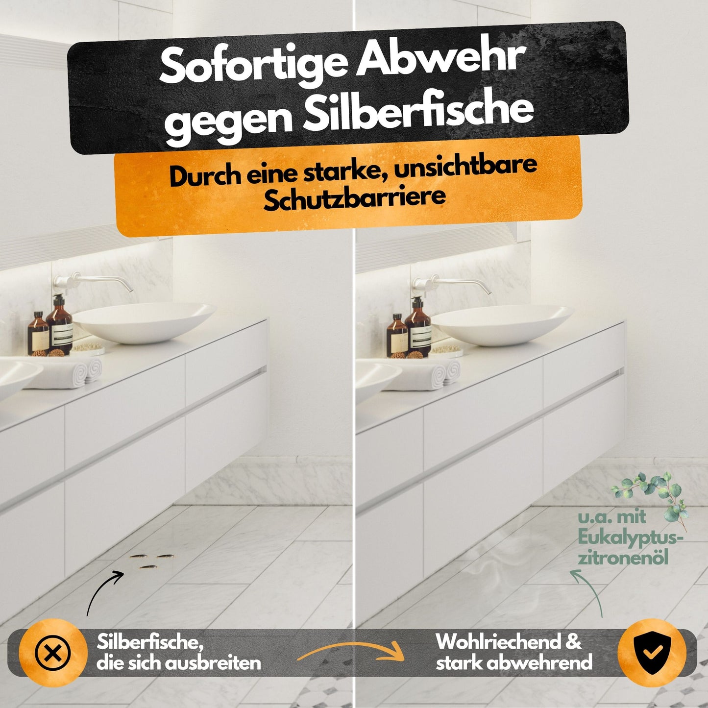 Silberfisch Abwehrspray - 500 ml - Repellent - Mit Eukalyptus