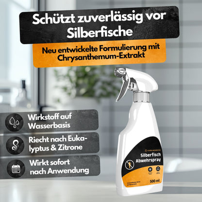 Silberfisch Abwehrspray - 500 ml - Repellent - Mit Eukalyptus