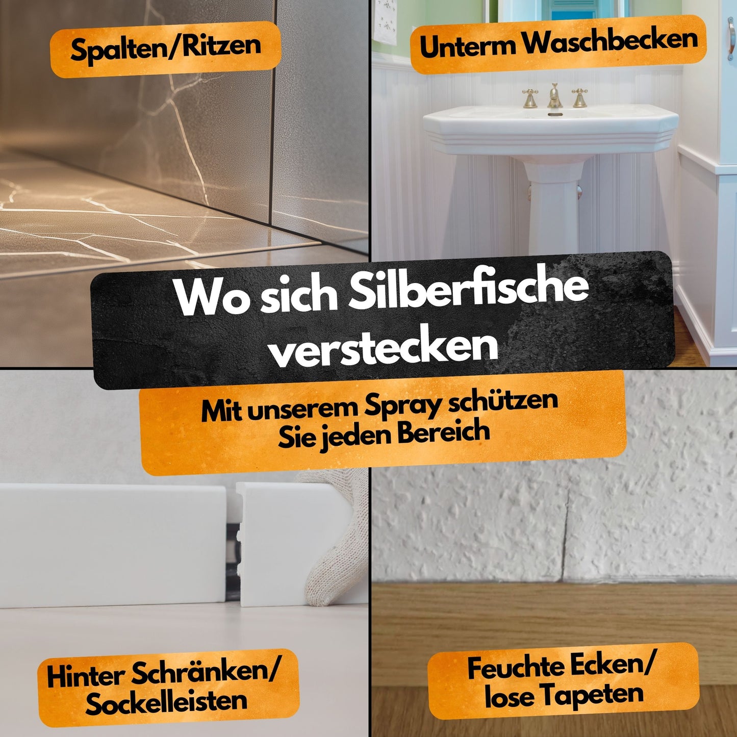Silberfisch Abwehrspray - 500 ml - Repellent - Mit Eukalyptus