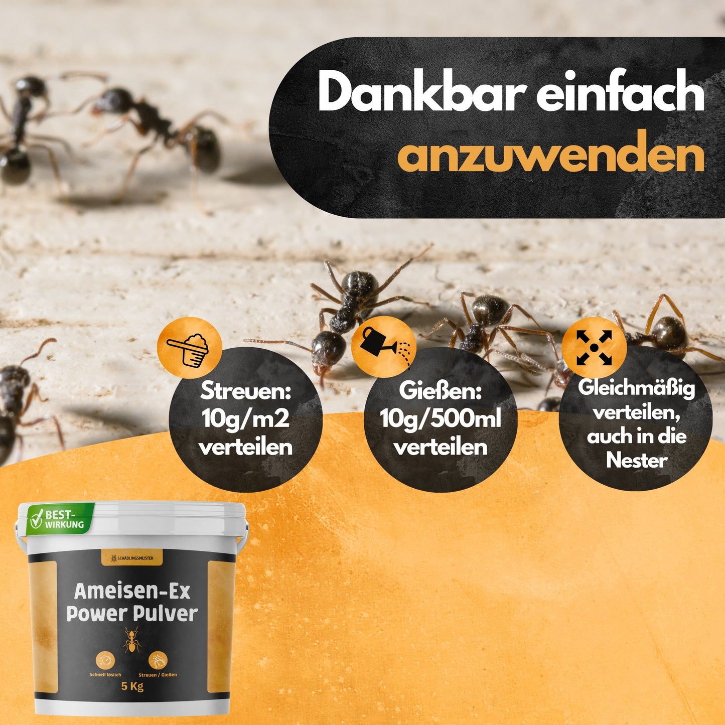 Ameisen-Ex Pulver - Ameisenstreu XXL - 5 Kg